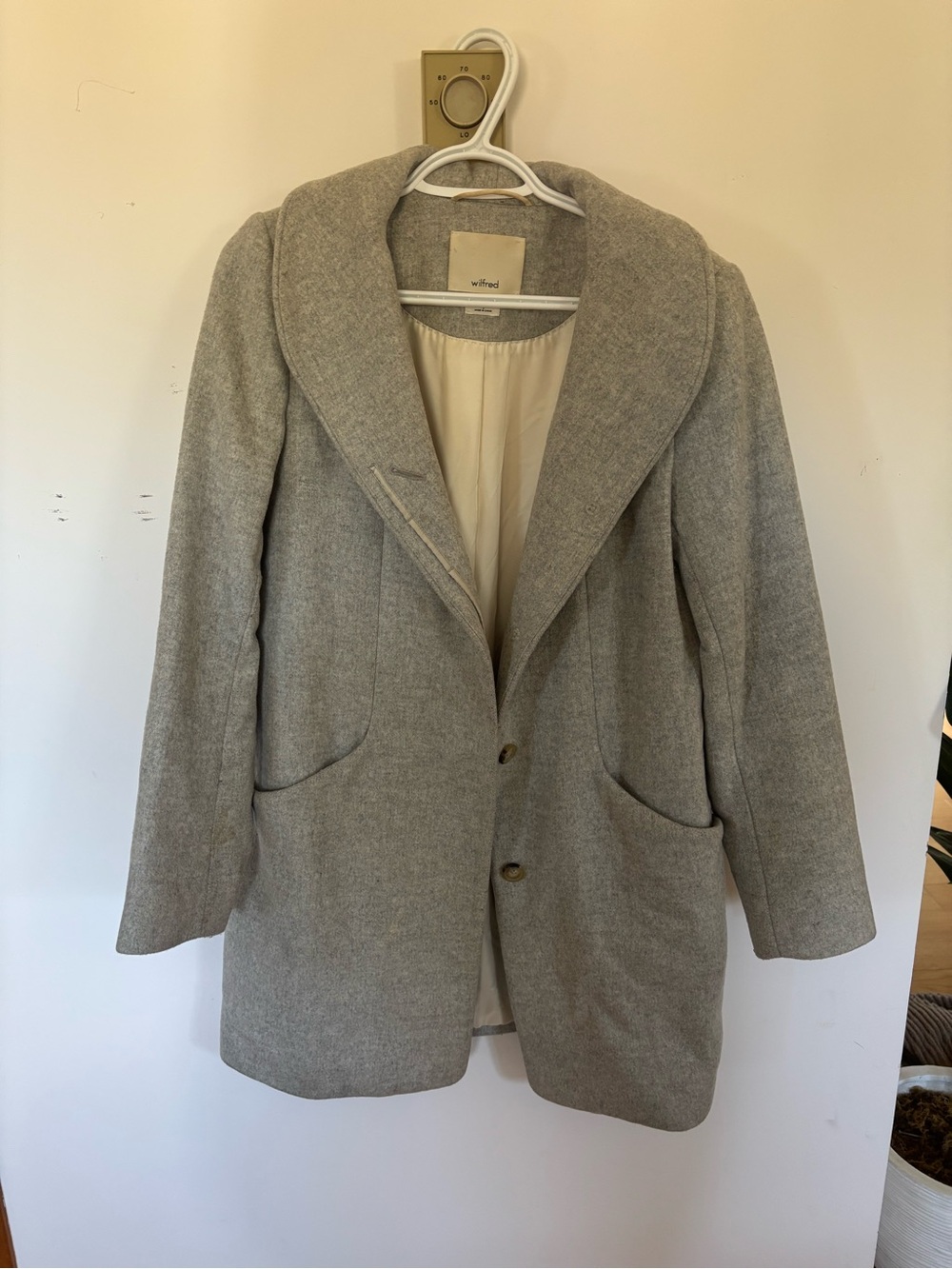 Wilfred Gray Shawl Collar Pea Coat